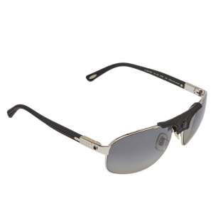 Chopard Black & Silver/Grey SCH907 Polarized Aviator Sunglasses
