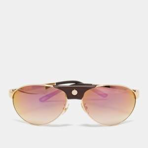 Chopard Brown/Rose Gold SCH983 Limited Edition 885/999 Aviator Sunglasses