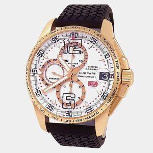 Pre Owned Chopard Mille Miglia 161268-5003 Automatic Silver 18k Rose Gold Men's Wristwatch 44 mm