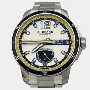 Pre Owned Chopard Grand Prix De Monaco Historique 158569-3001 Automatic White Stainless Steel Men's Wristwatch 44 mm