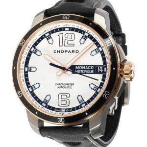 Chopard Silver 18K Rose Gold And Titanium Grand Prix de Monaco Historique 168568-9001 Men's Wristwatch 44.5 MM