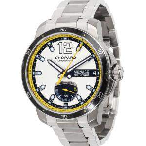 Chopard White Stainless Steel And Titanium Monaco Historique 158569-3001 Men's Wristwatch 44.5 MM