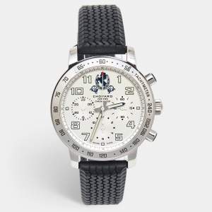 Chopard Silver Stainless Steel Rubber MIlle Miglia 8920 Men's Wristwatch 40 mm