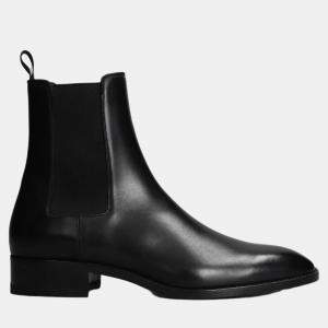 Christian Louboutin Black Black Leather Samson Flat Ankle Boots IT 41