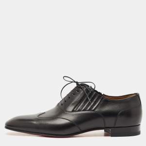 Christian Louboutin Black Leather My Amor Lace Up Oxfords Size 43