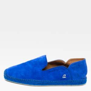 Christian Louboutin Blue Suede Espadon Espadrilles Loafers Size 42