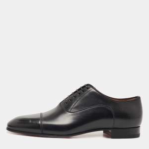 Christian Louboutin Black Leather Greggo Lace Up Oxfords Size 39.5