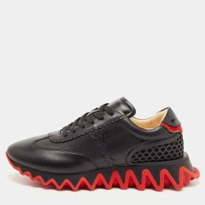Christian Louboutin Black Leather Loubishark Low Top Sneakers Size 42