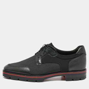 Christian Louboutin Black Neoprene, Leather and Fabric Mika Sky Derby Size 42.5 