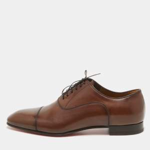 Christian Louboutin Brown Leather Surcity Oxfords Size 43.5 