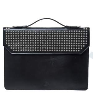 Christian Louboutin Black Spiked Leather Alexis Document Holder
