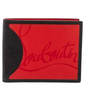 Christian Louboutin Black/Red Leather and Rubber Coolcard Sneakers Wallet