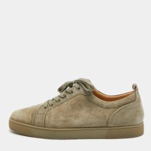 Christian Louboutin Grey Suede Low Top Sneakers Size  45.5