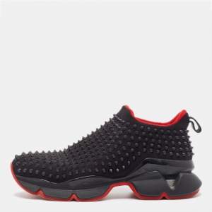 Christian Louboutin Black Neoprene High Top Sneakers  Size 42.5
