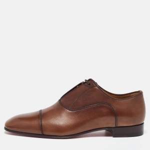 Christian Louboutin Brown Leather Cap Toe Oxfords Size 39