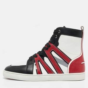 Christian Louboutin Multicolor Leather High Top Sneakers Size 42.5