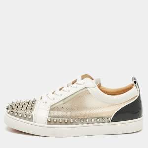 Christian Louboutin Multicolor Patent Leather Sosoxy Junior Spikes Sneakers Size 42