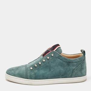 Christian Louboutin Green Suede F.A.V Fique A Vontade Sneakers Size 42.5