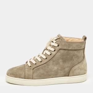 Christian Louboutin Grey Suede Louis Orlato High Top Sneakers Size 43