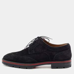 Christian Louboutin Black Suede Hubertus Lace Up Oxford Size 40