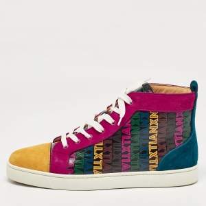 Christian Louboutin Multicolor Xtian Print Leather Louis Orlato Sneakers Size 43.5