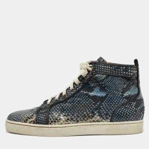 Christian Louboutin Multicolor Python Louis High Top Sneakers Size 43.5