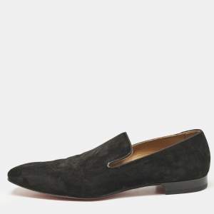 Christian Louboutin Black Suede Dandelion Loafers Size 45.5