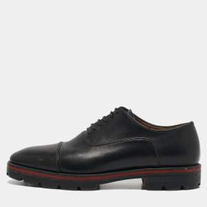 Christian Louboutin Black Leather Hubertus Lace Up Oxford Size 39