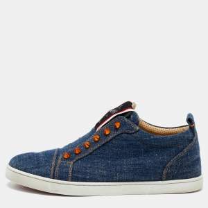 Christian Louboutin Blue Denim F.A.V Fique A Vontade Sneakers Size 41