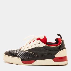 Christian Louboutin Multicolor Fabric and Leather Aurelien Lace Up Sneakers Size 44.5