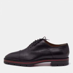 Christian Louboutin Black Leather Lace Up Oxfords Size 44