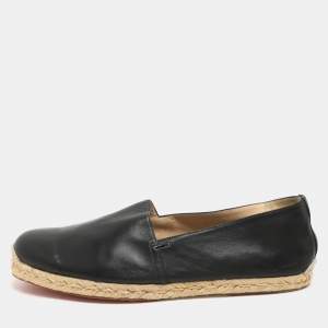 Christian Louboutin Black Leather Espadrille Size 43