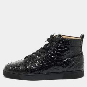 Christian Louboutin Black Python Louis Orlato Sneakers Size 43
