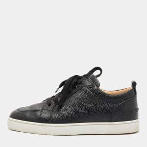 Pre Owned Christian Louboutin Black Leather Rantulow Sneakers 40.5