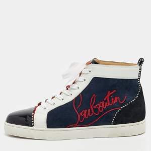 Christian Louboutin Multicolor Suede and Leather Louis High Top Sneakers Size 45