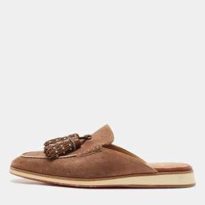 Christian Louboutin Brown Suede Roc X Tass Mules Size 42