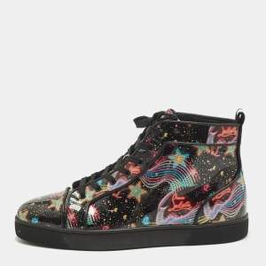 مملوكة مسبقًا Christian Louboutin Orlato Size 44 Multicolor Patent Leather High Top Sneakers