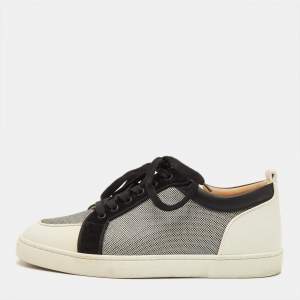 Pre Owned Christian Louboutin Rantulow Size 43 Multicolor Leather and Lurex Fabric Low Top Sneakers