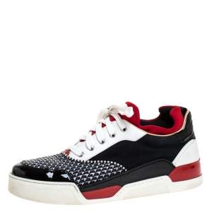 Christian Louboutin Multicolor Leather And Fabric Aurelian Low Top Sneakers Size 42.5