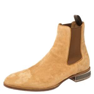 Christian Louboutin Beige Suede Chelsea Roadie Boots Size 42