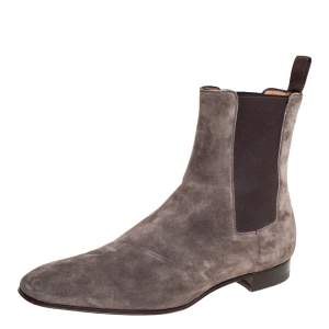 Christian Louboutin Grey Suede Samson Chelsea Boot Size 41