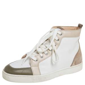 Christian Louboutin Tricolor Suede And Leather Rantus Orlato High Top Sneakers Size 42