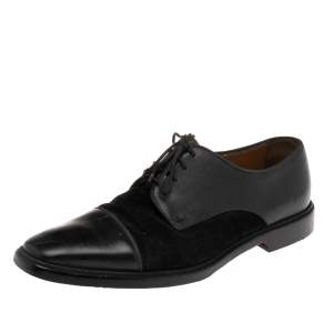 Christian Louboutin Black Leather and Suede Daviol Derby Size 41.5