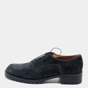 Christian Louboutin Dark Green Suede  Lace Up  Oxfords Size 45.5