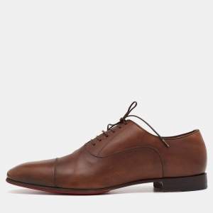 Christian Louboutin Brown Leather Grecco Lace Up Oxfords Size 42