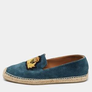 Christian Louboutin Blue Suede Nanou Orlato Espadrille Flats Size 40