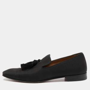 Christian Louboutin Black Fabric Dandelion Tassel Loafers Size 41.5