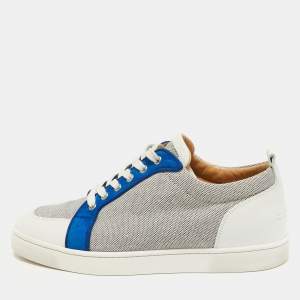 Christian Louboutin Multicolor Canvas and Leather Rantulow Sneakers Size 44