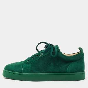 Christian Louboutin Green Suede Louis Junior Sneakers Size 40 