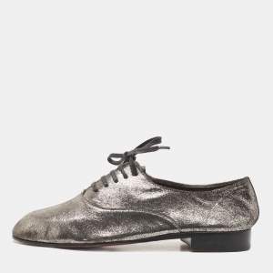 Christian Louboutin Metallic Laminated Suede Oxfords Size 42